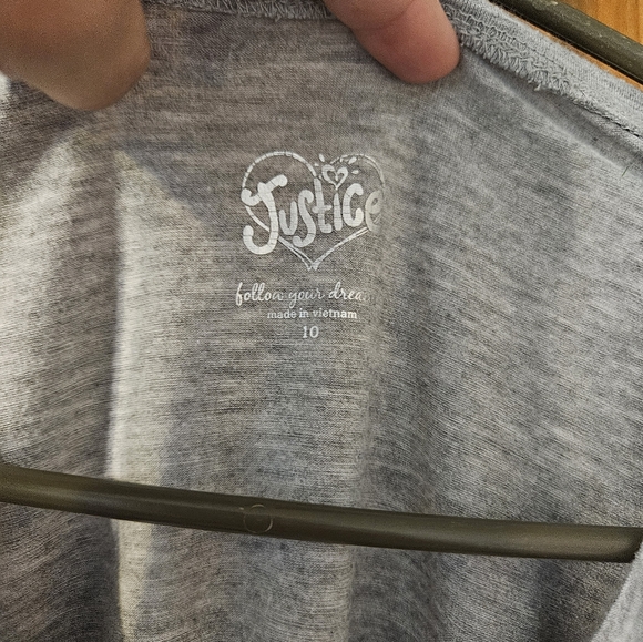 JUSTICE CROP TOP WITH 3/4 SLEEVE SIZE 10 - Picture 2 of 3